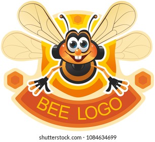 Cartoon cute bee. Vector Illustration