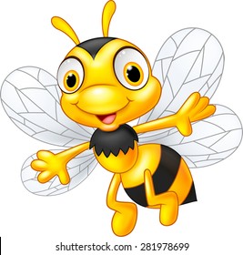 Cartoon Cute Bees Stock Vector (Royalty Free) 281978699