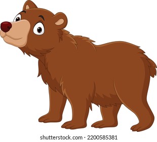 Cartoon cute big bear walking