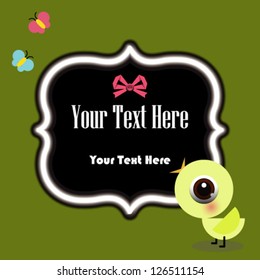cartoon cute bird with text