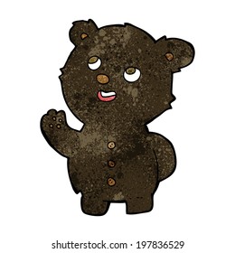 cartoon cute black bear cub