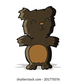 cartoon cute black bear cub