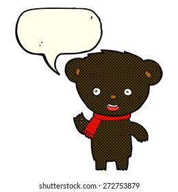cartoon cute black bear with speech bubble