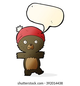 cartoon cute black bear with speech bubble