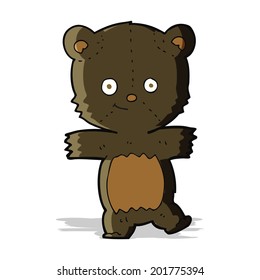 caricatura lindo oso negro de peluche