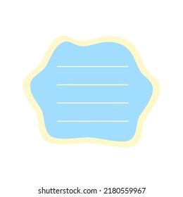 Cartoon cute blue memo note. Isolated on white background, flat design, vector, illustration, EPS10