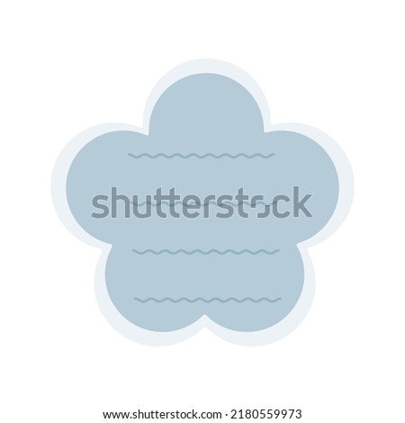 Cartoon cute blue memo note. Isolated on white background, flat design, vector, illustration, EPS10