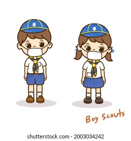 Cartoon Cute Boy Scouts vector.