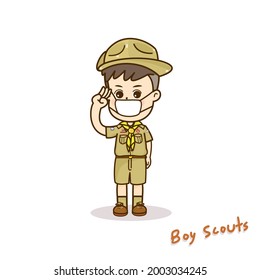 Cartoon Cute Boy Scouts vector.