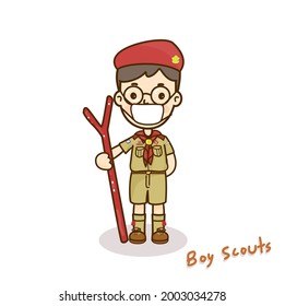 Cartoon Cute Boy Scouts vector.
