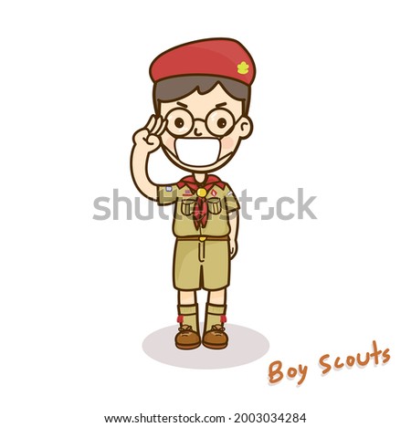 Cartoon Cute Boy Scouts vector.