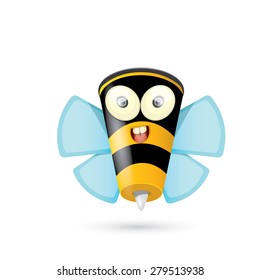 cartoon cute bright baby bee. vector illustration.