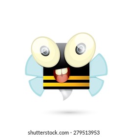 cartoon cute bright baby bee. vector illustration.