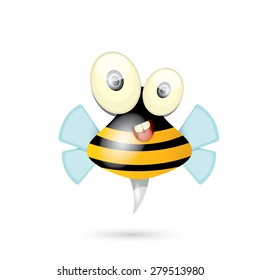 cartoon cute bright baby bee. vector illustration.