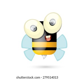 cartoon cute bright baby bee. vector illustration.