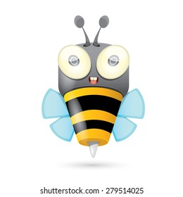 cartoon cute bright baby bee. vector illustration.