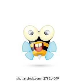 cartoon cute bright baby bee. vector illustration.