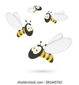 cartoon cute bright baby bee. vector illustration.