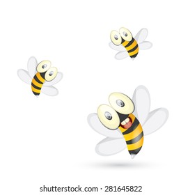 cartoon cute bright baby bee. vector illustration.