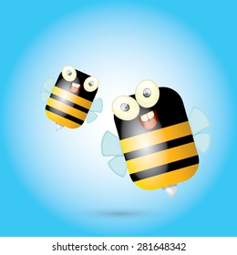 cartoon cute bright baby bee. vector illustration