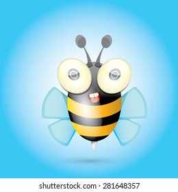 cartoon cute bright baby bee. vector illustration