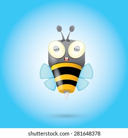 cartoon cute bright baby bee. vector illustration