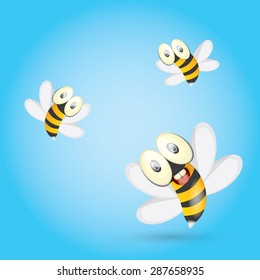 cartoon cute bright baby bee. vector illustration