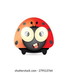 cartoon cute bright ladybag. vector illustration.