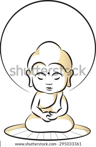 Cartoon Cute Buddha Stock Vector (Royalty Free) 295033361 - Shutterstock