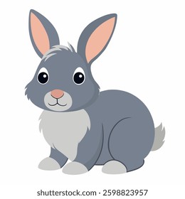 Cartoon cute bunny .Colorful illustration rabbit.Greeting card Happy Easter for decorative, banner, poster, card. Vector illustration on white background