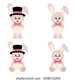 cartoon cute bunny set