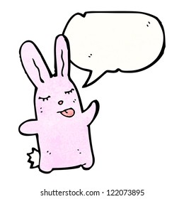 cartoon cute bunny sticking out tongue