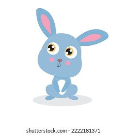 cartoon cute bunny vector drawing on white background
