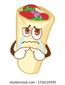 cartoon cute burrito food mascot in vector