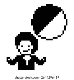 Cartoon cute business concept pixel cartoon 8bit character man businessman smart work game decoration business 8 bit male career character game 8bit vector.