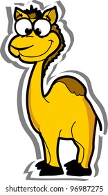 Cartoon cute camel, vector
