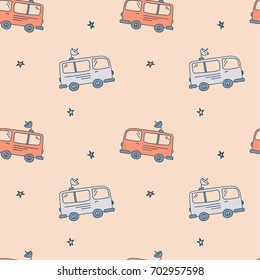 Cartoon cute car pattern