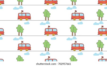 Cartoon cute car pattern