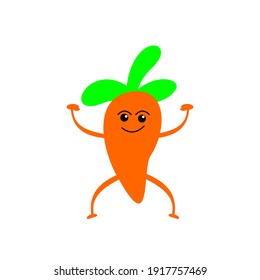 Cartoon Cute Carrots Vector Illustration Cute Stock Vector (Royalty ...