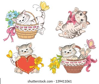 Cartoon cute cat