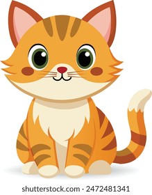 A cartoon cute cat is an adorable, playful character with big eyes and a charming demeanor. It often brings joy and warmth in children's stories and animations with its endearing antics.