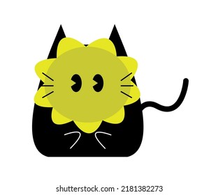 caricatura de un lindo gato personaje. vector de estilo plano