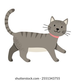 Gato bonito dos desenhos animados. Animais domésticos. Ilustração infantil. Estilo infantil 