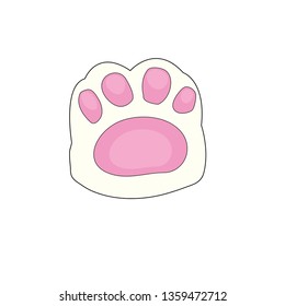 cartoon, cute cat foot  vector illustration