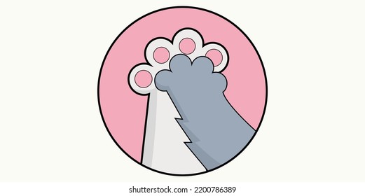 Cartoon Cute Cat High Five Vector