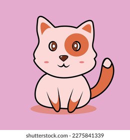 Cartoon cute cat for kids vector.