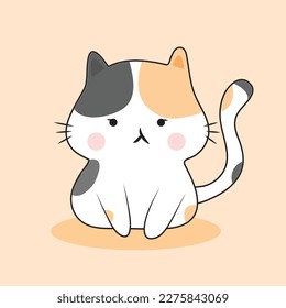 Cartoon cute cat for kids vector.