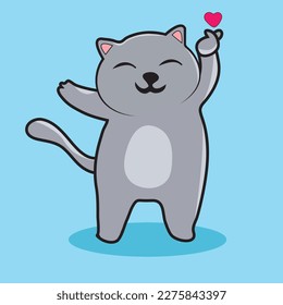 Cartoon cute cat for kids vector.