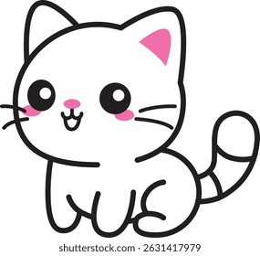 Cartoon cute cat kitten illustration