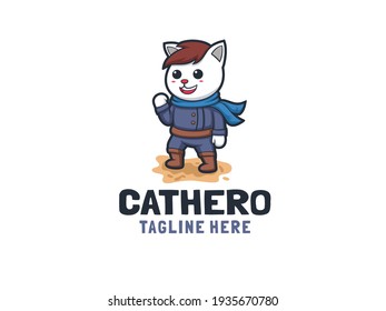 Cartoon cute Cat Logo Design Maskottgrafik